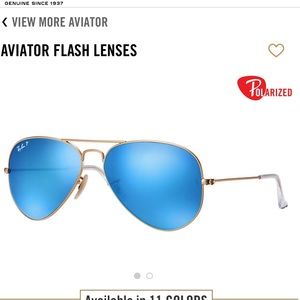 Blue Mirror Ray Ban Aviators- POLARIZED